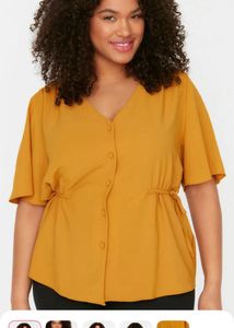 Stylish Yellow Button-Up Top