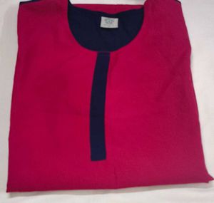 Vibrant Pink &amp; Blue Kurta contras colour