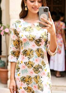Vibrant Tropical Print Kurta