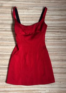 Red Satin Mini Dress