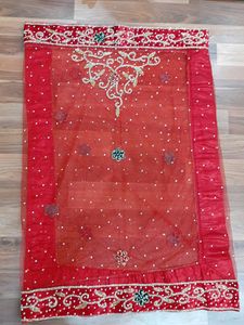 Wedding Special Creamish Off White With Red