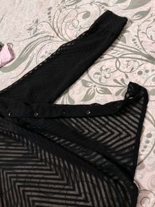 Black Sheer Long Sleeve Shirt