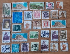 Set Of 30 Indian Stamps