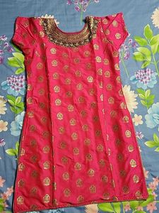 Vibrant Pink Brocade Kurta never used