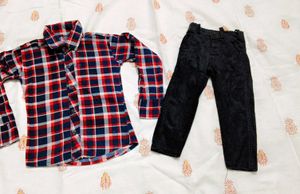 Very Cute N Beautiful Shirt With Velvet Jeans