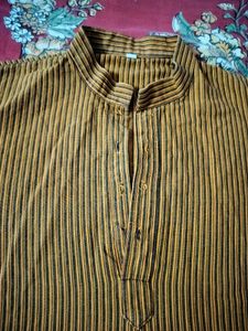 Men Brown Striped full sleeves Kurta🔥