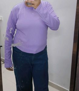 Lavender Textured Long Sleeve Top