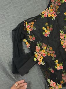 Sheer Floral Embroidered Top
