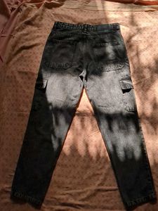 Acid Wash Cargo Jeans