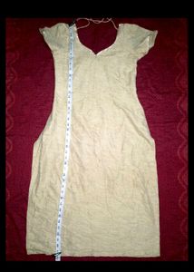 Beige Kurti with Silver Detail