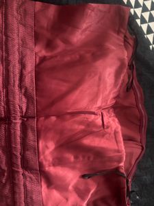 Maroon Strapless Dress with Tie