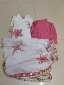 Pink Cotton Salwar Kameez Set
