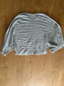 Women's Grey Boat Neck Knit Sweater