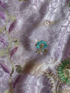 Lavender Embroidery Saree Used Once