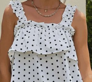 Sleeveless polka dot top