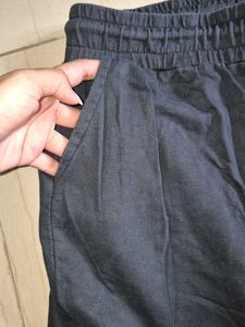 Black Cargo Pants with Slogan Print