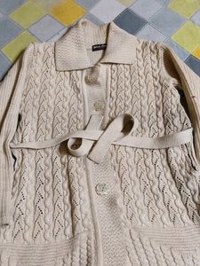 Cable Knit Cardigan with Belt💚