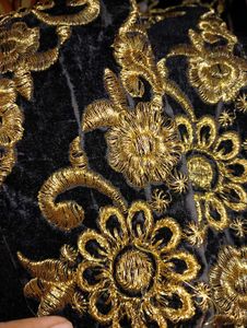 black golden velvet lace