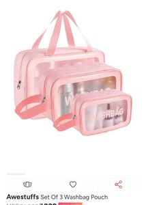 Pink Cosmetic Bag Set