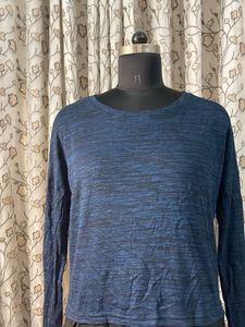 Blue Layered Long Sleeve Top