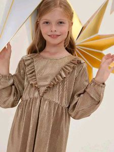 Sparkly Gold Pleated Dress for Girls