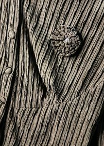 Stylish Taupe-Grey Crinkle Fabric Jacket Top