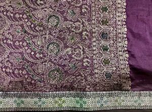 purple colour silk saree