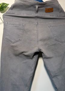 High Waisted Grey Skinny Jeans