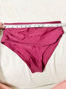 High-Waisted Ruched Swim Bottoms