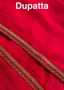 Padded Stunning Red Anarkali Gown with duppata
