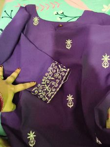 Elegant Purple Embroidered Kurta Set