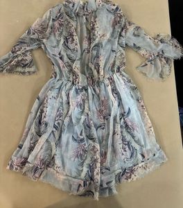 Bohemian Floral Print Mini Dress