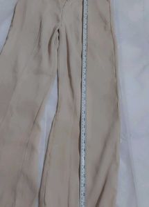 Classic Beige Wide-Leg Trousers