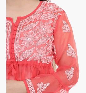 Chikankari Embroidered Tunic Top