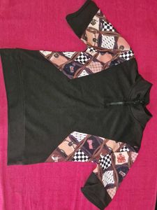 Unique Print Quarter Zip Sweatshirt