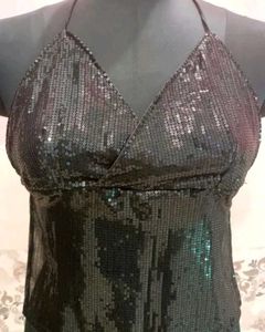 Chatpata Black 🖤 Sparkly Sequin Halter Neck Top