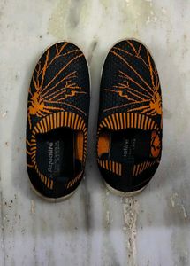 Stylish Black & Orange Slip-On Shoes