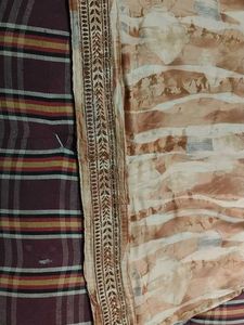 Elegant Beige Printed Kurta with Embellishments