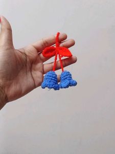 Crochet Flower Hair Clips or bag charms Set
