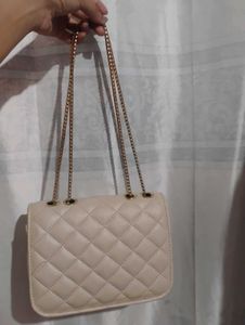 Elegant Beige Quilted Sling Bag for Women ✨