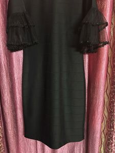 Black Dress with Flared Sleeves
