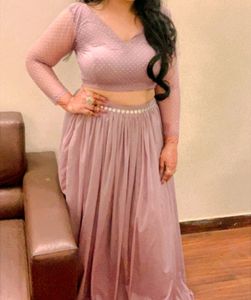Lavender Crop Top Skirt