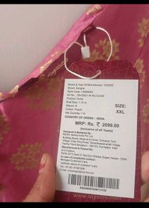 Sangria Pink &amp; Gold Sleeveless Kurta