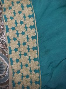 Teal Embroidered Kurti Set