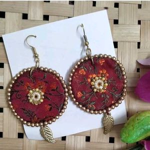 Handcrafted Floral Fabric Earrings