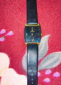 Elegant Titan Watch with Black Strap