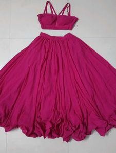 Hot Pink Flowy Lehenga choli Set