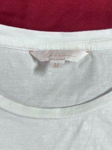 Mast &amp; Harbour White &amp; Pink Glitter T-Shirt