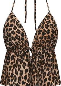 y2k Leopard Print Peplum Top