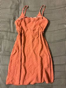 Coral Spaghetti Strap Mini Dress